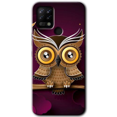 Tecno Pova Kılıf HD Desen Baskılı Arka Kapak - Owl Bird Branch
