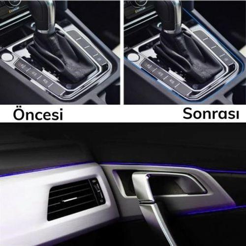 Mavi Araba OtoTrim Dekorasyon Şeridi Kauçuk Elastik Kolay Kurulum 5 metre Şerit Bant
