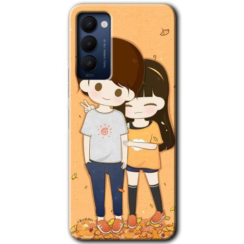 MRCİLETİSİM Tecno Camon 18 Kılıf HD Desen Baskılı Arka Kapak+Temperli Cam - Şıpsevdi Çift