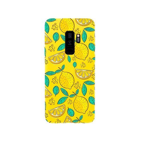 Samsung S9 Plus Limon Desenli Premium Silikonlu Sarı Telefon Kılıfı