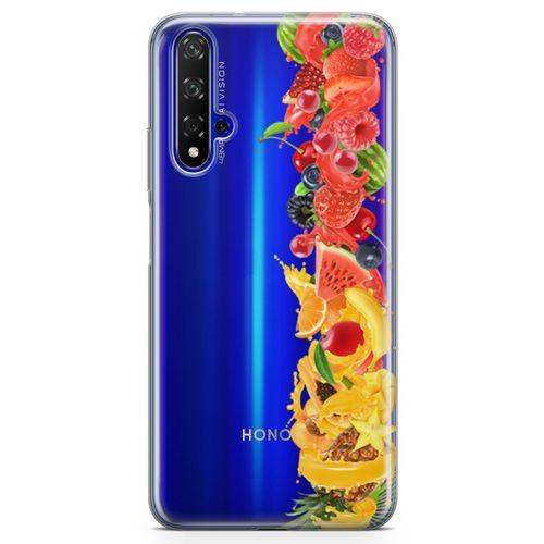 Honor View 20 Kılıf Ananas Nar Meyve Arka Kapak Koruma Desenli Full Koruyucu
