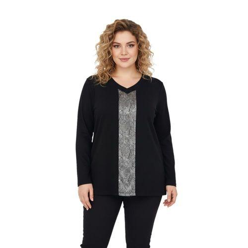 Kadın Siyah V Yaka Taşlı Bluz BGL-ST05150