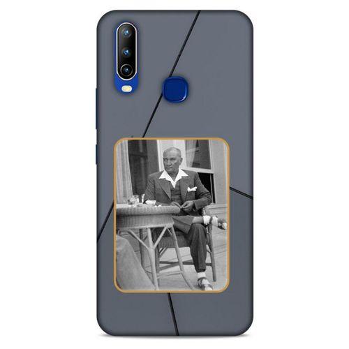 General Mobile GM 10 Kılıf Atatürk (31) TPU Kılıf Koyu Gri