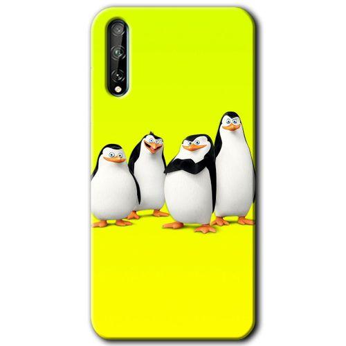 Potkal Hediye Fabrikası Huawei Y8P HD Baskılı Kılıf + 9D Tam Ekran Koruyucu - Penguenler