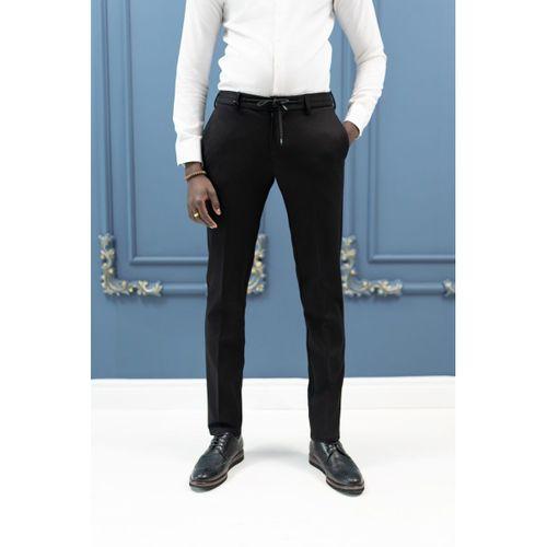 Regular Fit Armürlü Beli İplikli Astarsız Rayon Kışlık Kumaş Pantolon