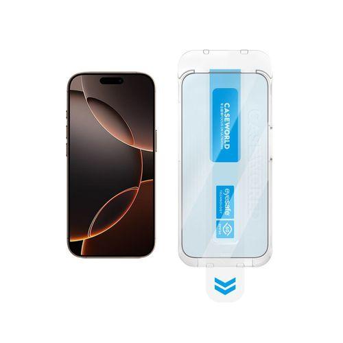 Apple iPhone 17 Pro CaseWorld Applicator Serisi 2.5D Eyesafe Mavi Işık Teknolojili 0.33mm Temperli Cam Ekran Koruyucu + Uygulama Aparatı