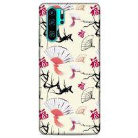 Huawei P30 Pro Kılıf Japonya (44) Tough Armor Kılıf Japon Yelpazesi Çiçeği