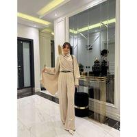 Kadın Uzun Kollu şal Detaylı Bluz Ve Pantolon Kemer Dahil Ikili Takım