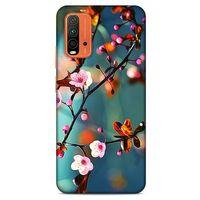 Lopard Xiaomi Redmi 9T Uyumlu Kılıf Bahar (45) Liquid Air Kılıf Beyaz Pembe Çiçek
