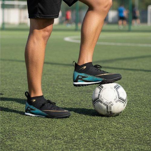 Laliga 610 Siyah-Turkuaz Çoraplı Halı Saha Futbol Ayakkabı