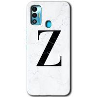 Tecno Spark 7T Kılıf HD Desen Baskılı Arka Kapak - Beyaz Mermer Desenli Z Harfi