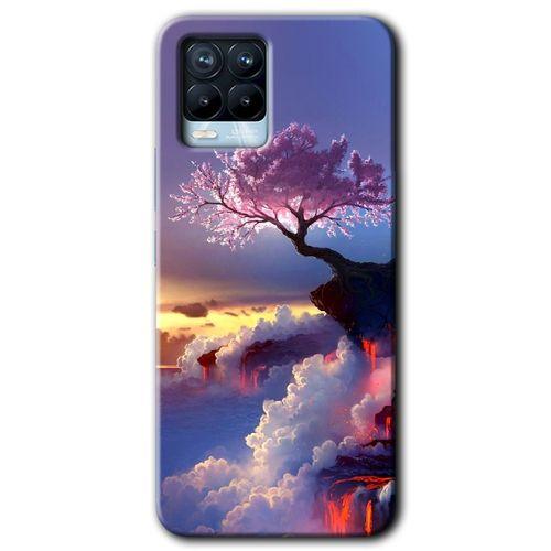 BeRa Aksesuar Realme 8 Pro Kılıf Baskılı Kapak - Wash Red Wall +Tam Kaplayan Mat Seramik