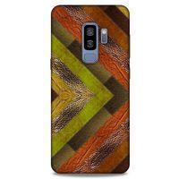 Samsung Galaxy S9 Plus Kılıf Patchwork (10) Full Koruma Kılıfı Yeşil Turuncu