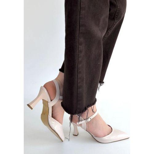 Suden Bej Rugan Topuklu Ayakkabı