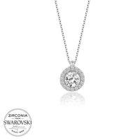 Swarovski Taşlı Lucky Life 925 Ayar Gumuss  Tektaş Bayan Kolye
