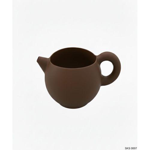 Kahverengi Caydanlik Seklinde Mini Dekoratif Saksi 6 Cm Masa Ustu Ofis Dekoru