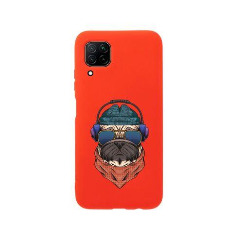 Huawei P40 Lite PUG Premium Silikonlu Kırmızı Telefon Kılıfı
