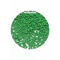 Opak Yeşil Renk 4 mm Yaklaşık 660 adet / 60 gram Cam Boncuk Oya Yazma Bileklik ve Kolye