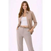 Uzun Kollu Gömlek Düğmeli Klasik Yaka Günlük Ve Ofis Şıklığına Uygun - Bej