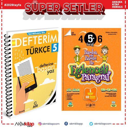Arı Yayıncılık 5. Sınıf Türkçe Akıllı Defteri ve Lodos Eğlenceli Paragraf Soru Bankası Seti 2 Kitap