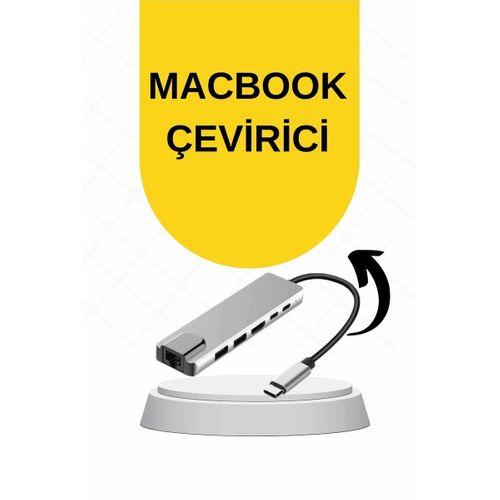Macbook Pro/air Uyumlu Usb Type-c 8 In 1 Hub Dönüştürücü Çevirici Çoklayıcı Usb Hdmı Micro Sd 8 Girişli