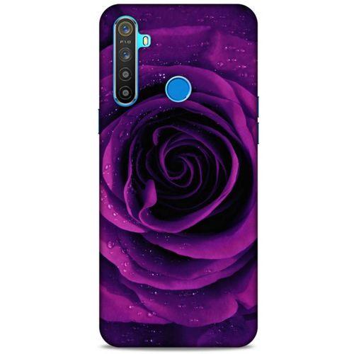 Realme 5i Uyumlu Kılıf Mor Delisi (37) Silicone Cover Gül