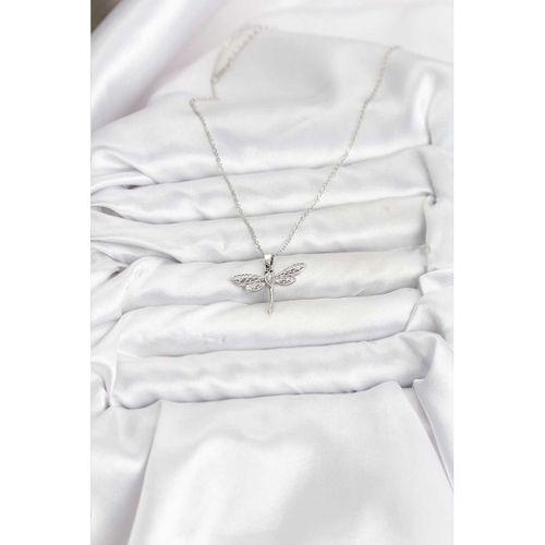 316L Çelik Zincir Gümüş Renk Yusufçuk Model Kadın Kolye