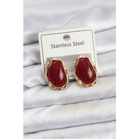 Beyaz Damla Model Pirinç Vintage Kadın Küpe