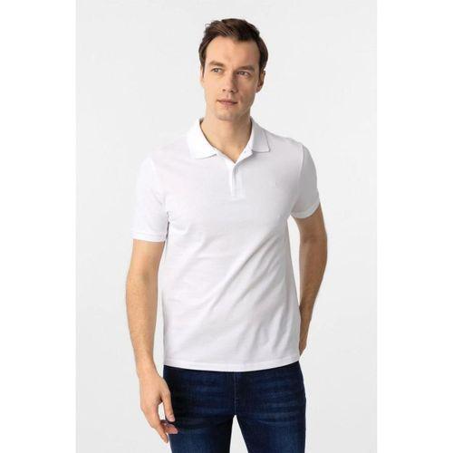 Hipatu Süvari Beyaz Slim Fit Düz Polo Yaka Tişört