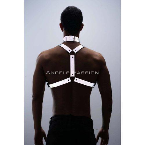 Karanlıkta Parlayan (reflektörlü) Choker Ve Göğüs Harness Takım, Clubwear - Brfm35