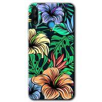 MRCİLETİSİM Huawei P30 Lite Kılıf Baskılı Kapak - Hibiscus Flowers + 5D Tam Kaplayan Cam