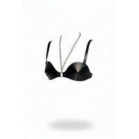 Siyah Göğüs Harness Suni Deri Zımba Detaylı Zincirli - Brf1380