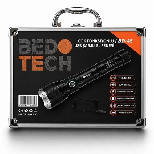 Bedotech Bd-45 20w Tg Led Alüminyum Alaşımlı Zoomlu Type-c Şarjlı  Feneri