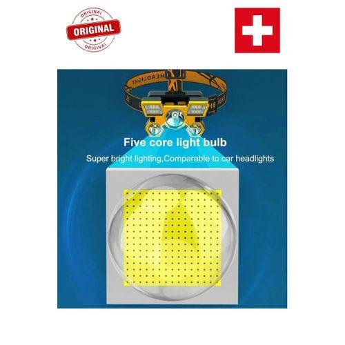 Orijinal Kafa Lambası 5 Modüllü Çakar Modlu 1200 Lümen Cob 9 Led Usb Şarjlıoynar Başlıklı
