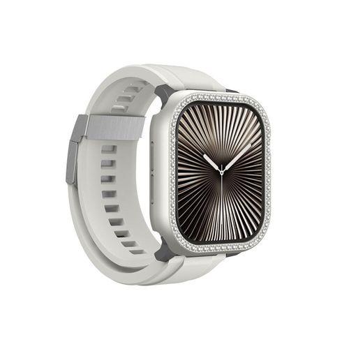 Apple Watch 10 46mm Amazingthing Gleam Fit FullGuard Taşlı Sert PC Kasa ve Ekran Koruyucu