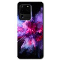 Samsung Galaxy S20 Ultra HD Baskılı Kılıf + 9D Tam Ekran Koruyucu - Color Splash Purple