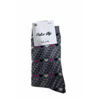 Barış Kalp Desenli Likralı Kadın Soket Çorap 1 Adet