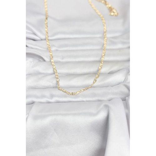 CM 14K Gold Renk Lazer Zincirli Model 60 cm Kadın Kolye
