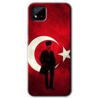 Realme C11 Kılıf HD Desen Baskılı Arka Kapak + Temperli Cam - Atatürk Bayrak