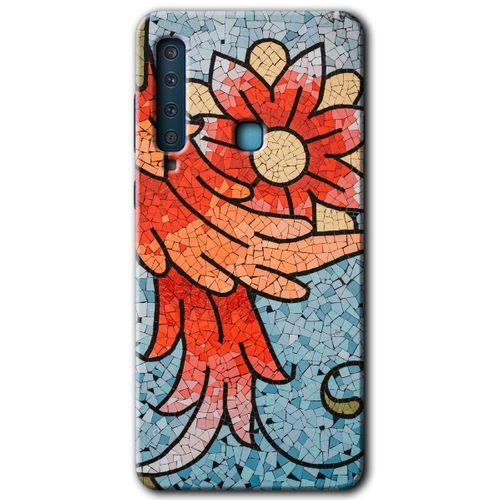 Samsung Galaxy A9 2018 Kılıf HD Desen Baskılı Arka Kapak - Mozaik Çiçek
