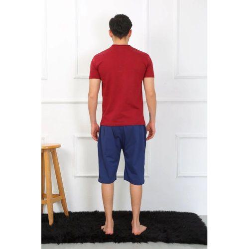 Erkek Penye 3'lü Parlamentmavi Parçalı Pijama Takımı