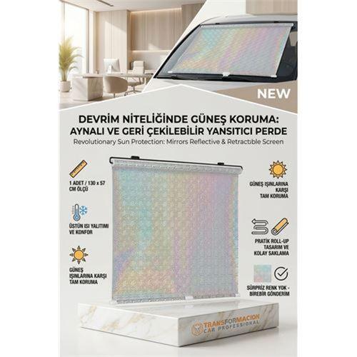 Aynalı Yansıtıcılı Açılır Kapanır Ön Cam Perdesi 425845