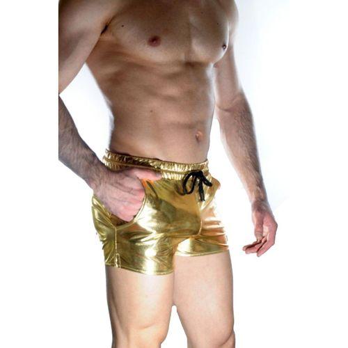 Erkek Gold Lame Short