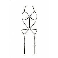 Siyah Body Harness Metal Halka Detaylı Ayarlanabilir Vücut Kemeri - Brf196