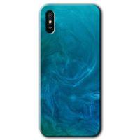 MRCİLETİSİM Xiaomi Redmi 9A Kılıf HD Desen Baskılı Arka Kapak+Temperli Cam - Mavi Aura