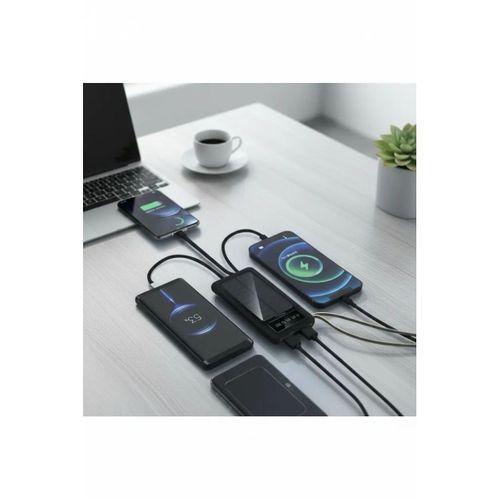 10000mah Güneş Enerjili Taşınabilir Şarj Cihazı - Çift Led Fenerli, Lcd , 2 Usb-c Powerbank