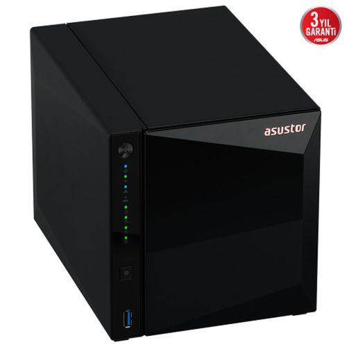 ASUSTOR AS3304T V2, 2Gb DDR4 Ram, 4 Yuvalı (4x20TB Destek), 1x2.5GbE Network, 3xUSB 3.2, Tower NAS (Yedekleme) Cihazı