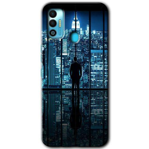MRCİLETİSİM Tecno Spark 7T Kılıf HD Desen Baskılı Arka Kapak+Temperli Cam - Şehir Manzarası