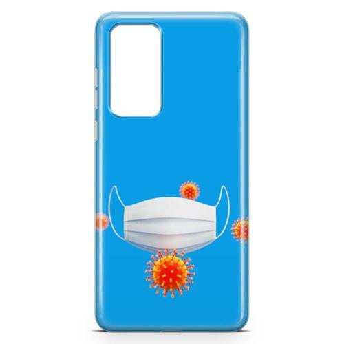 Huawei P40 Kılıf Maske Ve Virusler Arka Kapak Koruma Desenli Full Koruyucu