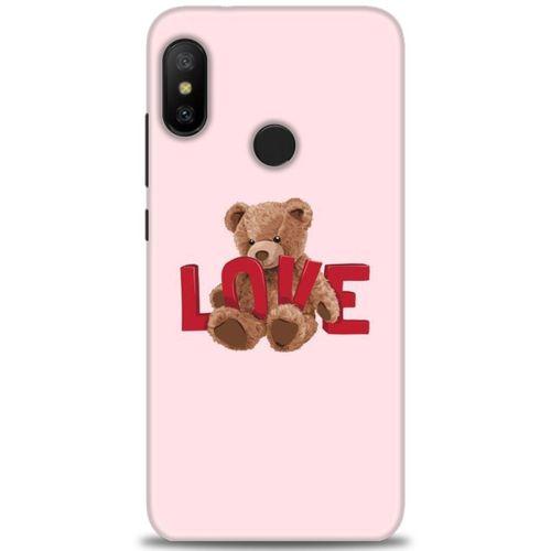 Xiaomi Mi A2 Lite Kılıf HD Baskılı Kılıf - Love Bear + Tam Ekran Koruyucu